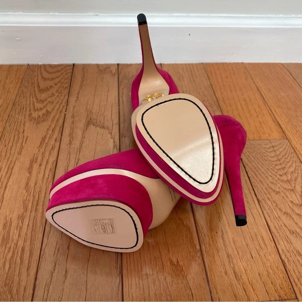 Charlotte Olympia Dolly platform heels pink‎ suede size 40